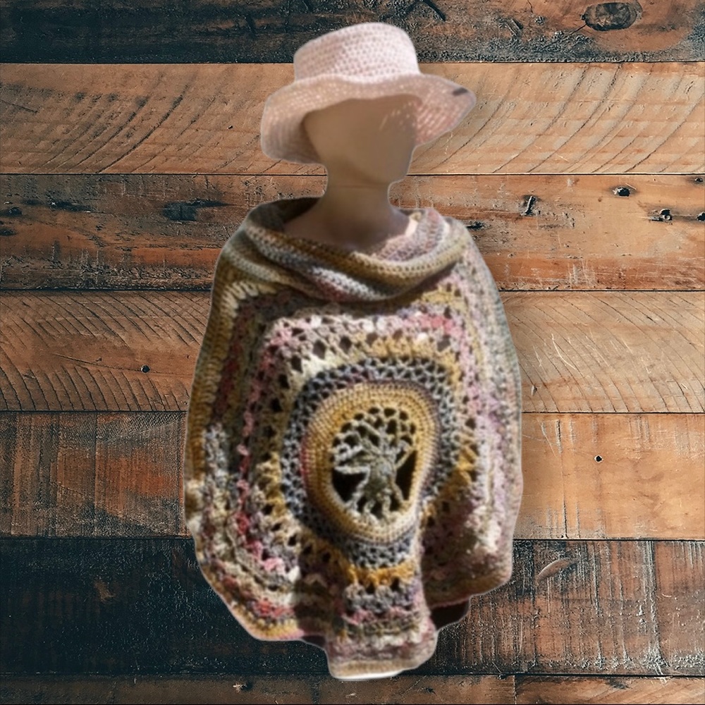 Lilith Tree of Life Cowl Neck Poncho